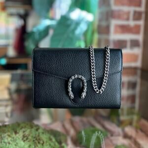 GUCCI Dionysus Black Calfskin Leather Crossbody